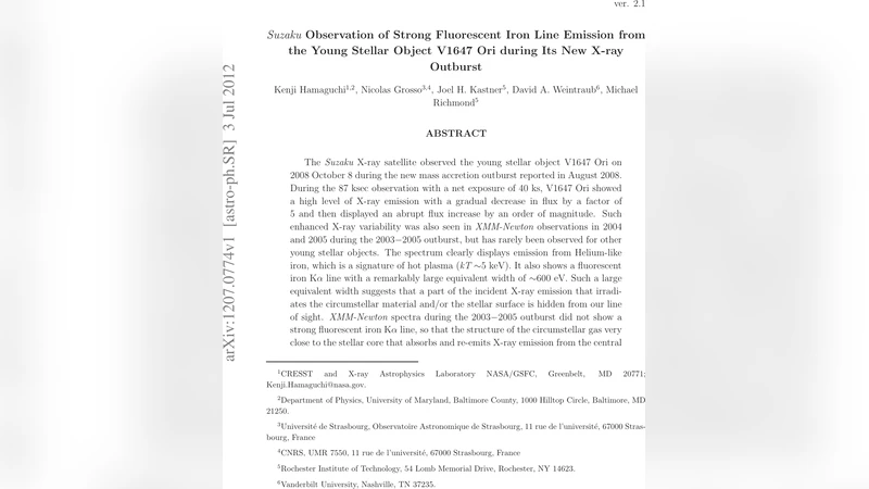 Suzaku Observation of Strong Fluorescent Iron Line Emission from the   Young Stellar Object V1647 Ori during Its New X-ray Outburst