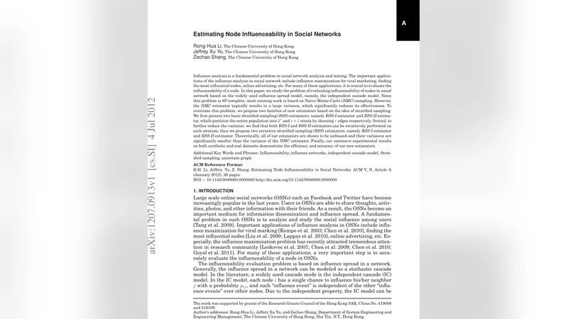Estimating Node Influenceability in Social Networks