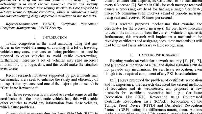 A New Security Mechanism for Vehicular Communication Networks
