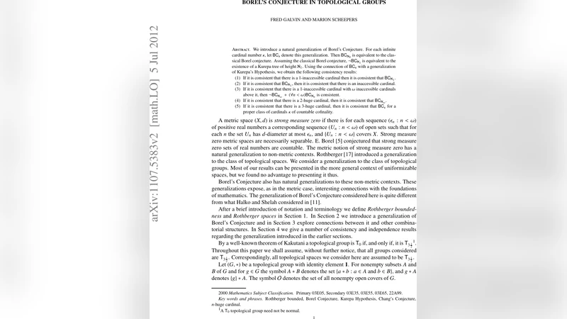 Borels Conjecture in Topological Groups