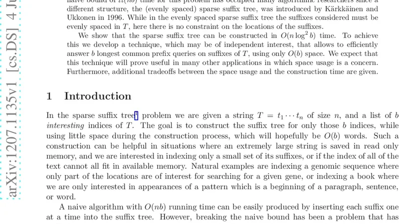 Sparse Suffix Tree Construction with Small Space