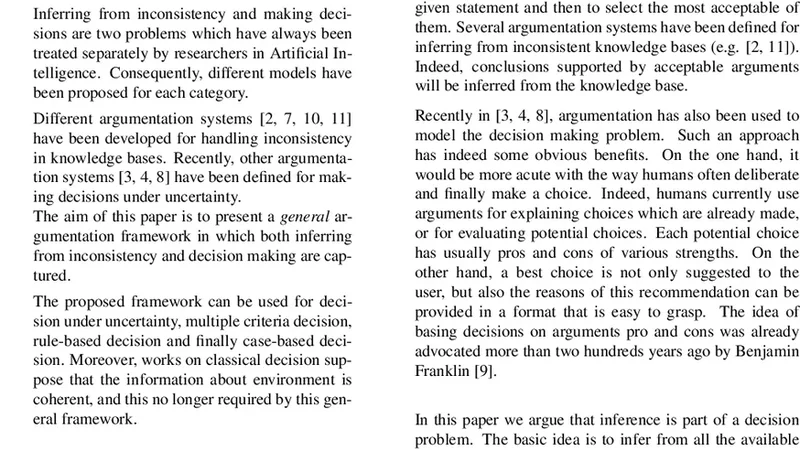 A unified setting for inference and decision: An argumentation-based   approach