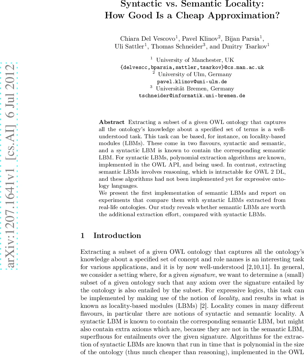 Syntactic vs. Semantic Locality: How Good Is a Cheap Approximation?