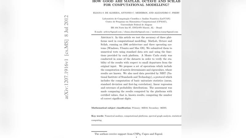How good are MatLab, Octave and Scilab for Computational Modelling?