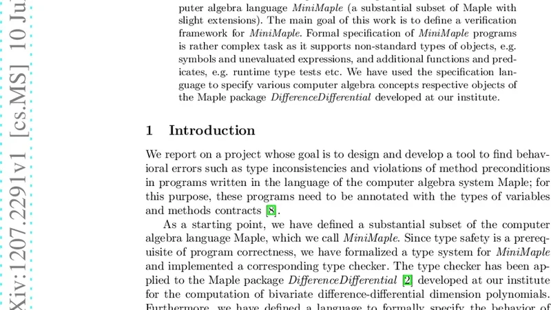 On Formal Specification of Maple Programs