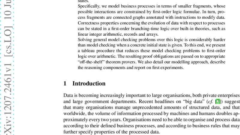 Reasoning with Data-Centric Business Processes