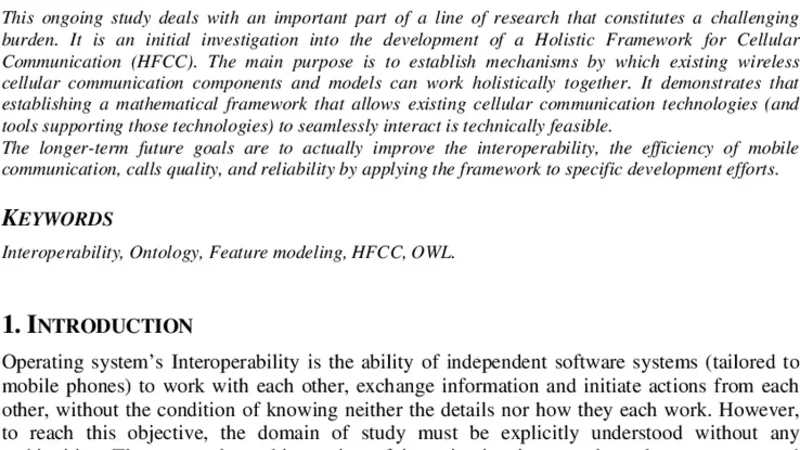Ontology for Mobile Phone Operating Systems