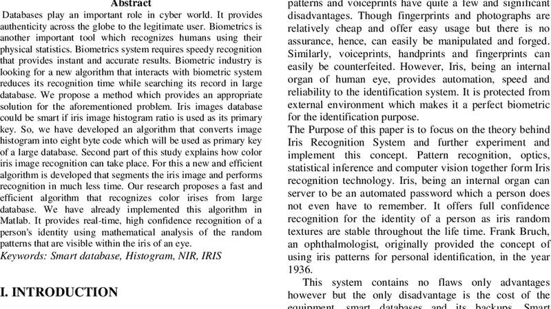 Fast Subsequent Color Iris Matching in large Database