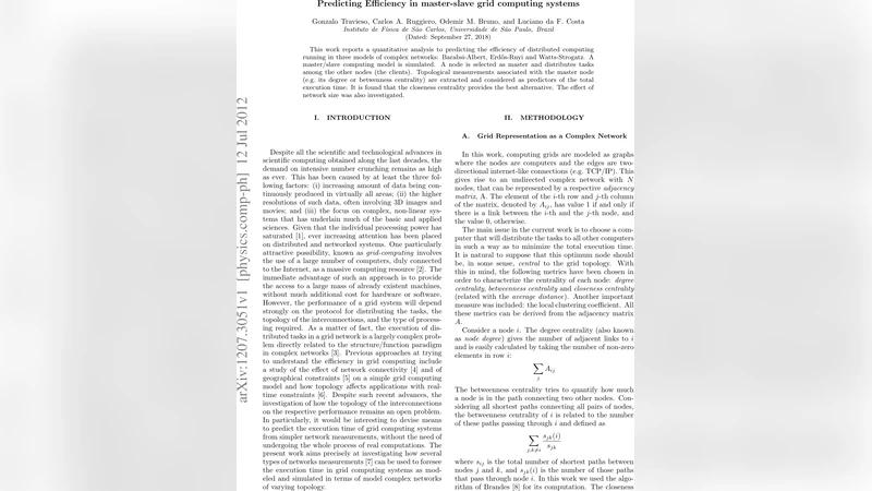 Predicting Efficiency in master-slave grid computing systems