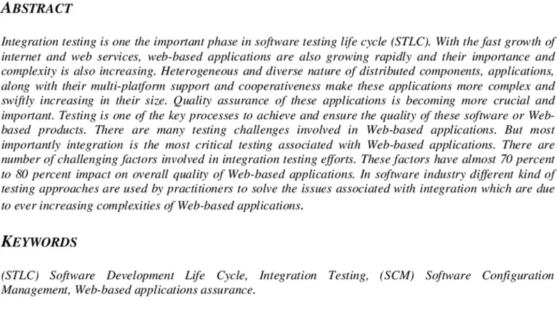 Quality Assurance And Integration Testing Aspects In Web Based   Applications