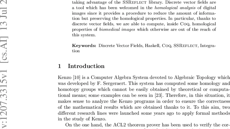Verifying an algorithm computing Discrete Vector Fields for digital   imaging