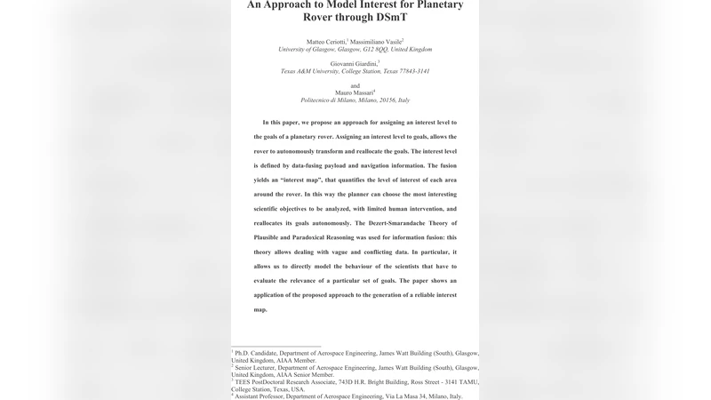 An Approach to Model Interest for Planetary Rover through   Dezert-Smarandache Theory