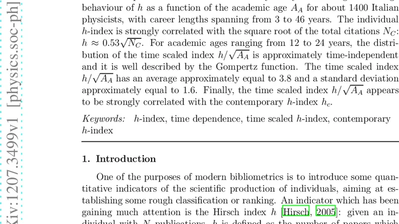On the time dependence of the $h$-index