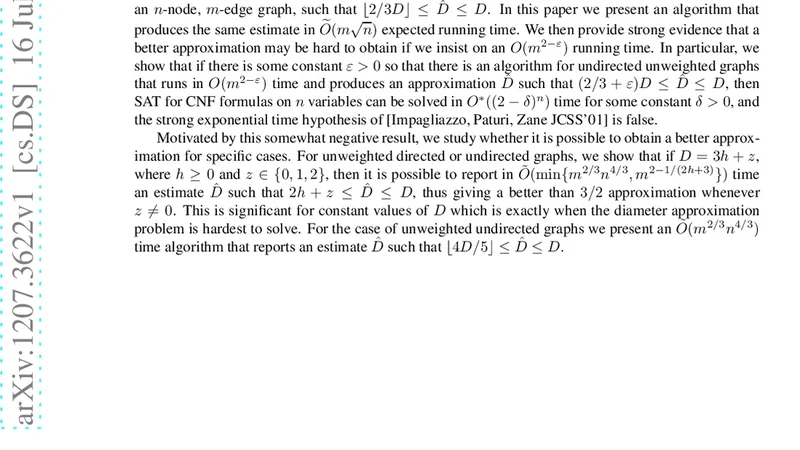 Approximating the diameter of a graph