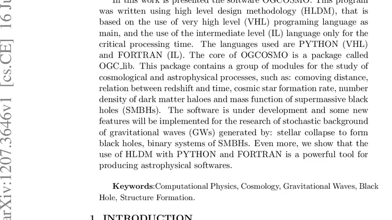 OGCOSMO: An auxiliary tool for the study of the Universe within   hierarchical scenario of structure formation