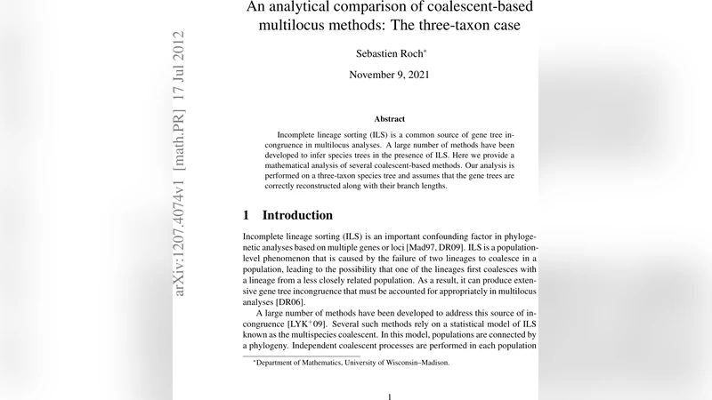 An analytical comparison of coalescent-based multilocus methods: The   three-taxon case
