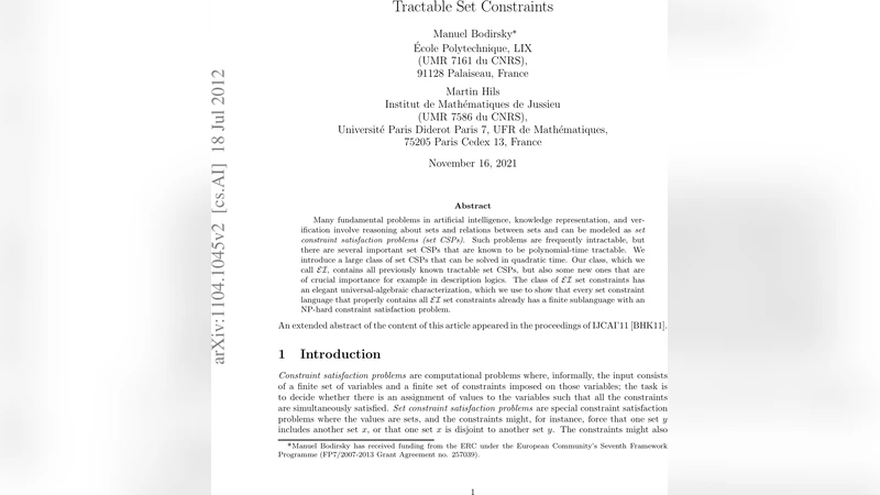 Tractable Set Constraints