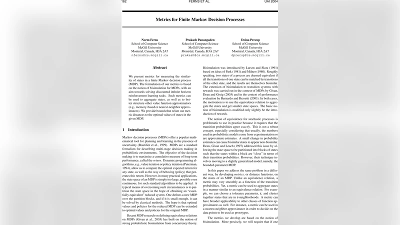 Metrics for Finite Markov Decision Processes