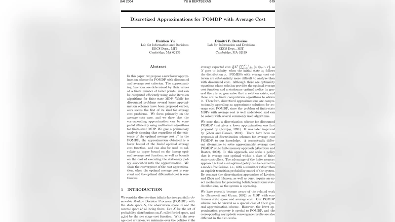 Discretized Approximations for POMDP with Average Cost