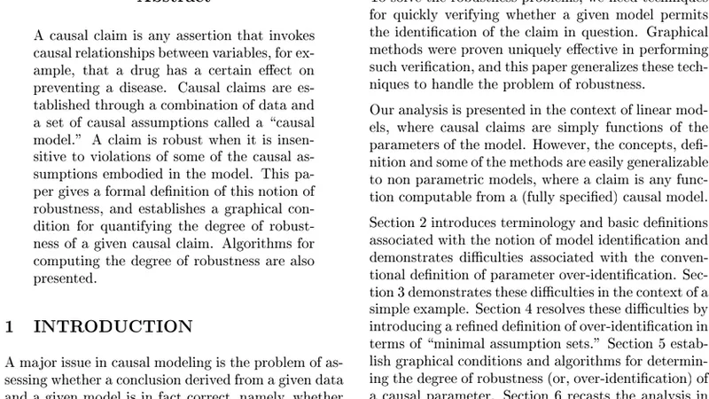 Robustness of Causal Claims