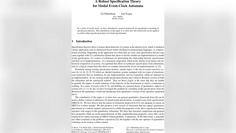 A Robust Specification Theory for Modal Event-Clock Automata