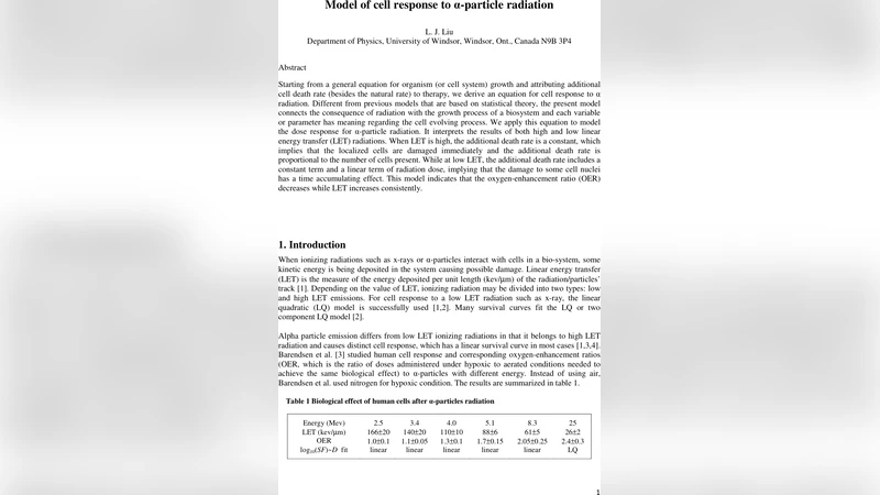 Model of cell response to {alpha}-particle radiation