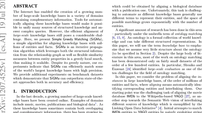 SiGMa: Simple Greedy Matching for Aligning Large Knowledge Bases