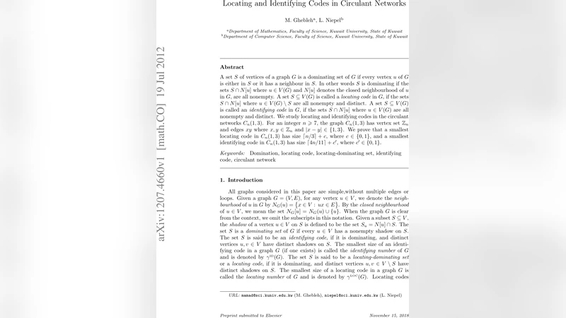 Locating and Identifying Codes in Circulant Networks