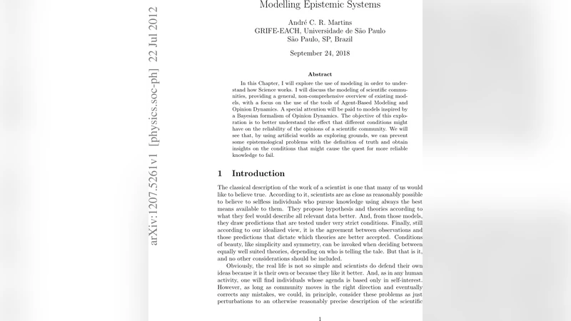 Modelling Epistemic Systems