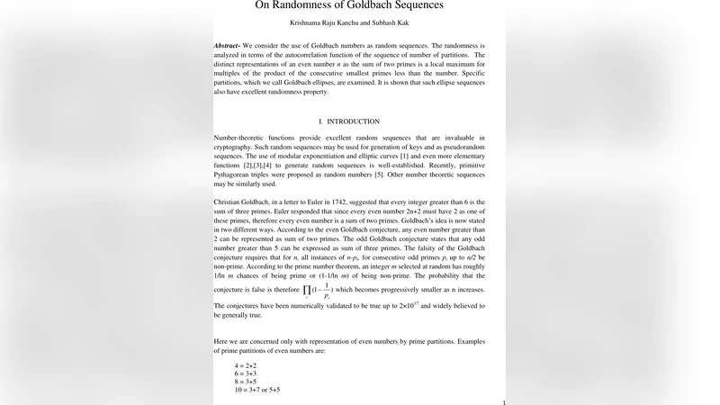 On Randomness of Goldbach Sequences