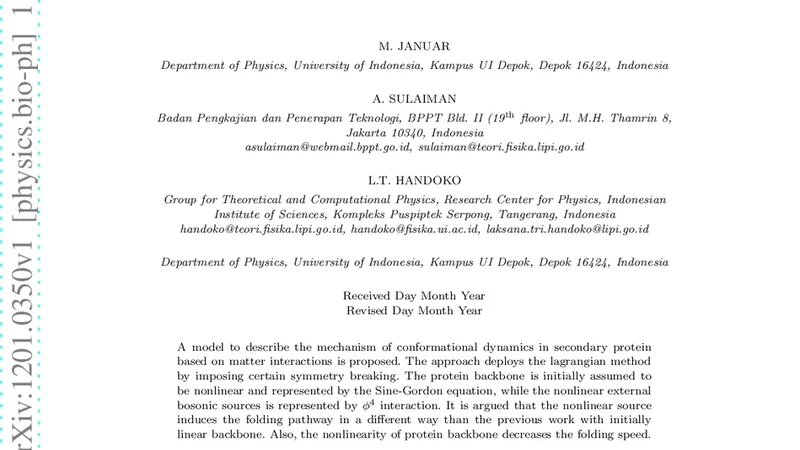 Nonlinear conformation of secondary protein folding