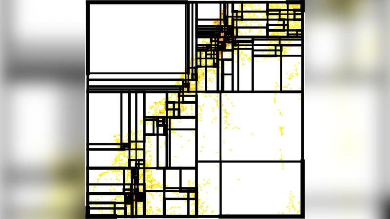 Adaptive Fractal-like Network Structure for Efficient Search of   Inhomogeneously Distributed Targets at Unknown Positions