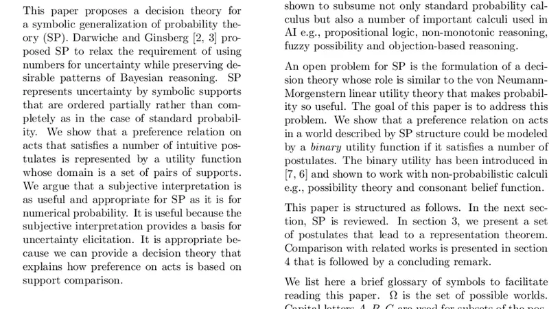 Decision Making for Symbolic Probability