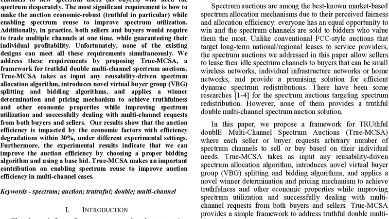 True-MCSA: A Framework for Truthful Double Multi-Channel Spectrum   Auctions
