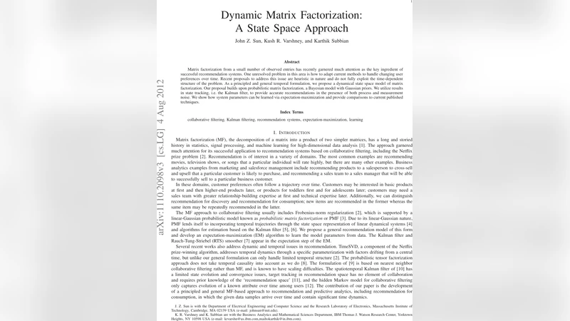Dynamic Matrix Factorization: A State Space Approach