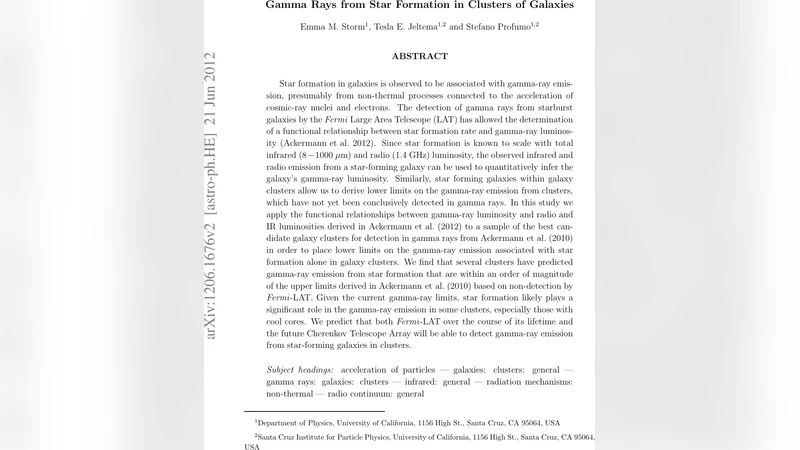 Gamma Rays from Star Formation in Clusters of Galaxies