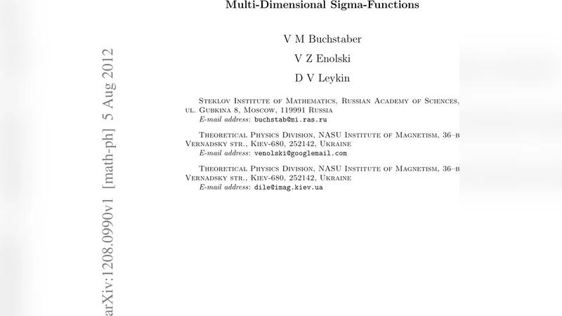 Multi-Dimensional Sigma-Functions