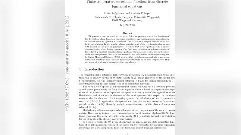 Finite temperature correlation functions from discrete functional   equations