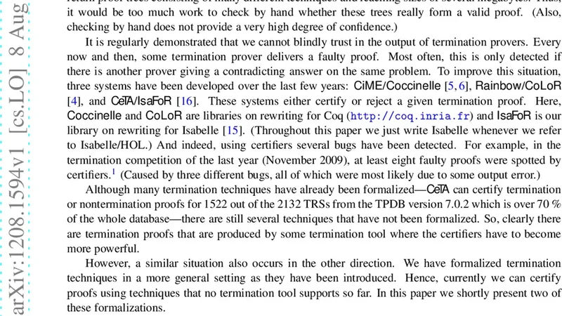 Certification extends Termination Techniques
