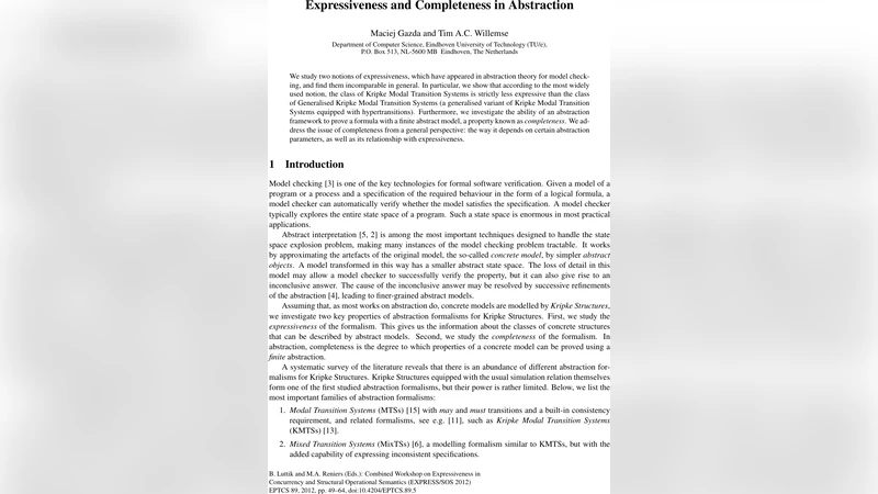 Expressiveness and Completeness in Abstraction