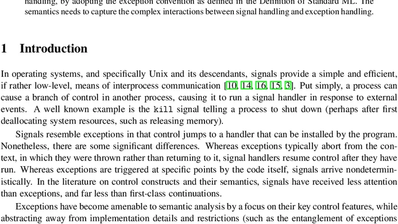 Operational semantics for signal handling