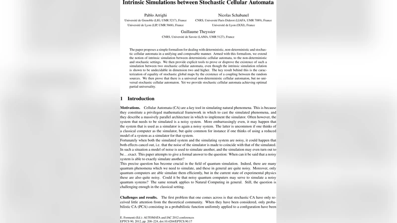 Intrinsic Simulations between Stochastic Cellular Automata
