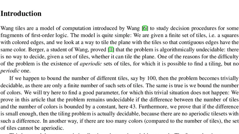 Fixed Parameter Undecidability for Wang Tilesets