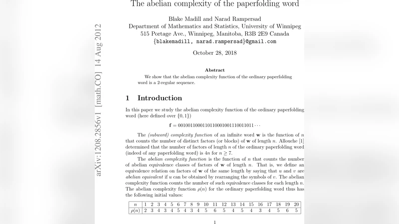 The abelian complexity of the paperfolding word