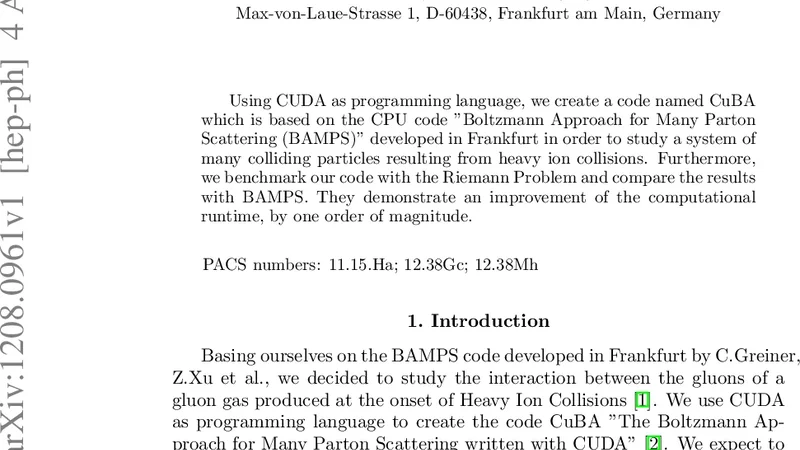CuBA - a CUDA implementation of BAMPS