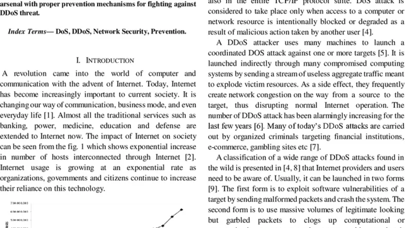 Distributed Denial of Service Prevention Techniques