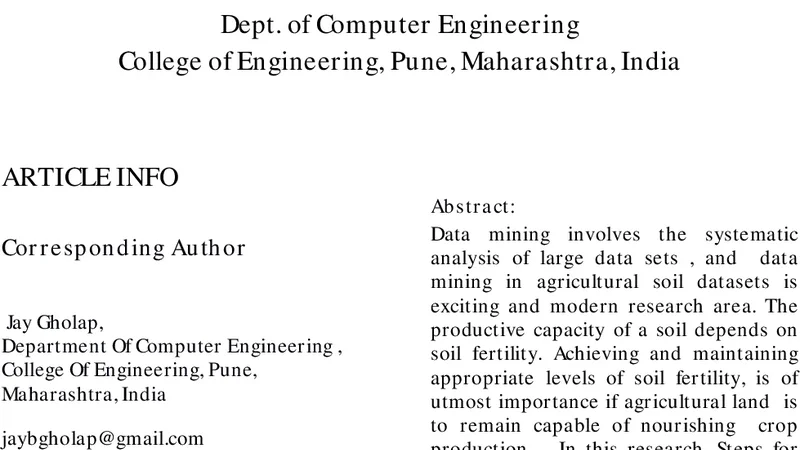 Performance Tuning Of J48 Algorithm For Prediction Of Soil Fertility