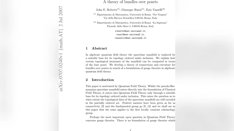 A theory of bundles over posets