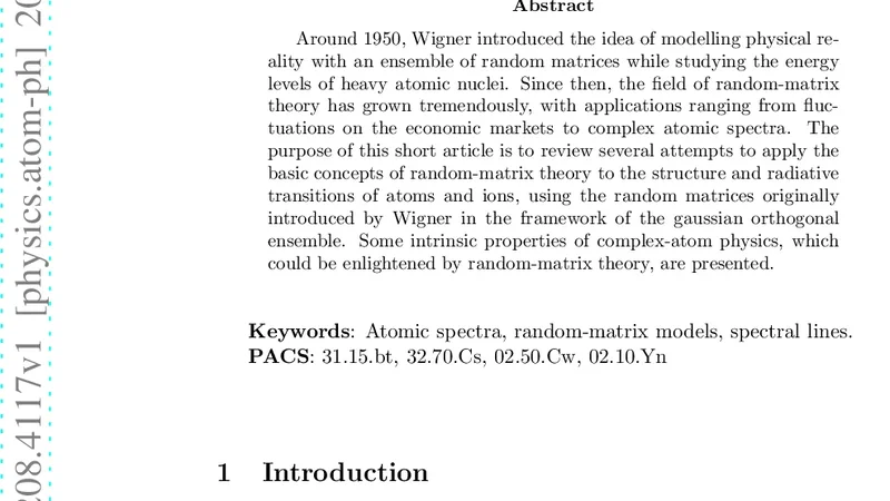 Random-matrix theory and complex atomic spectra