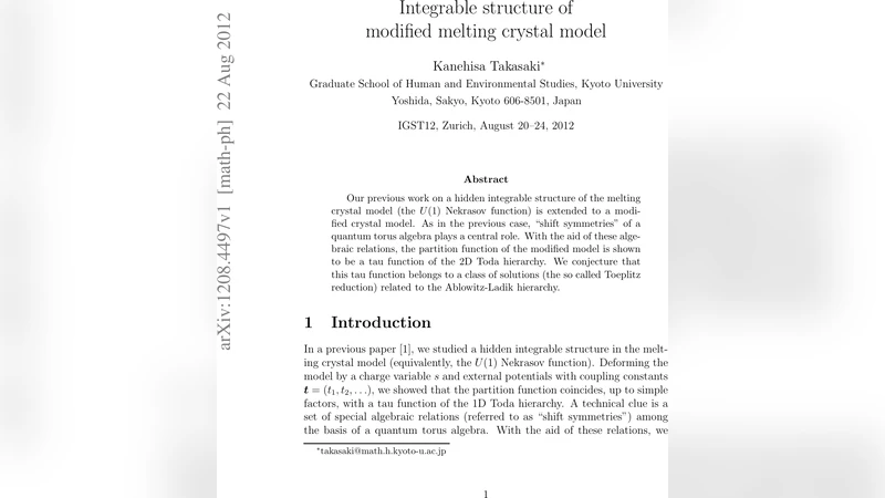 Integrable structure of modified melting crystal model